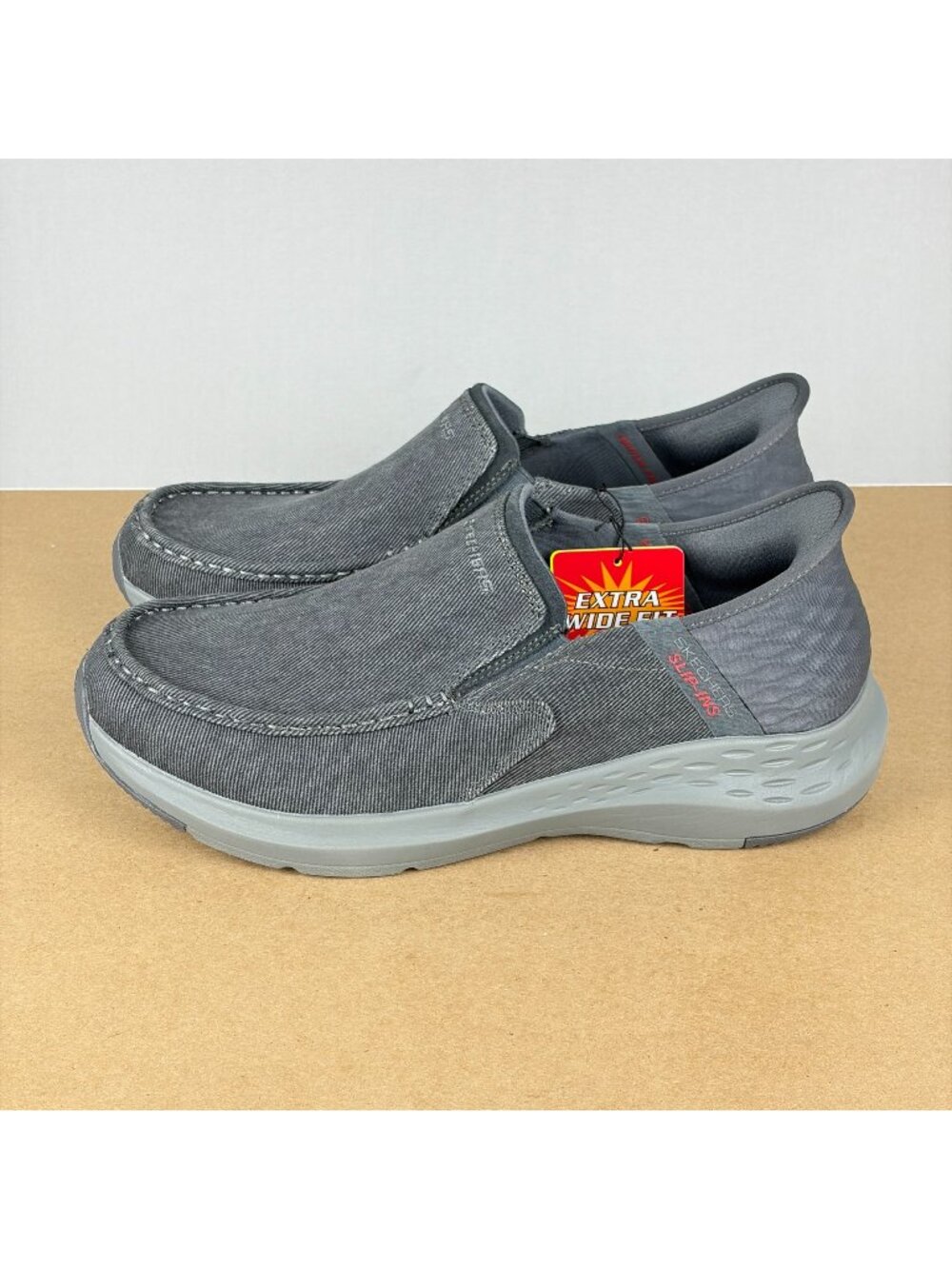 Skechers Slip-Ins Parson Dewitt Casual Shoes Mens 10.5 Extra Wide Charcoal Grey